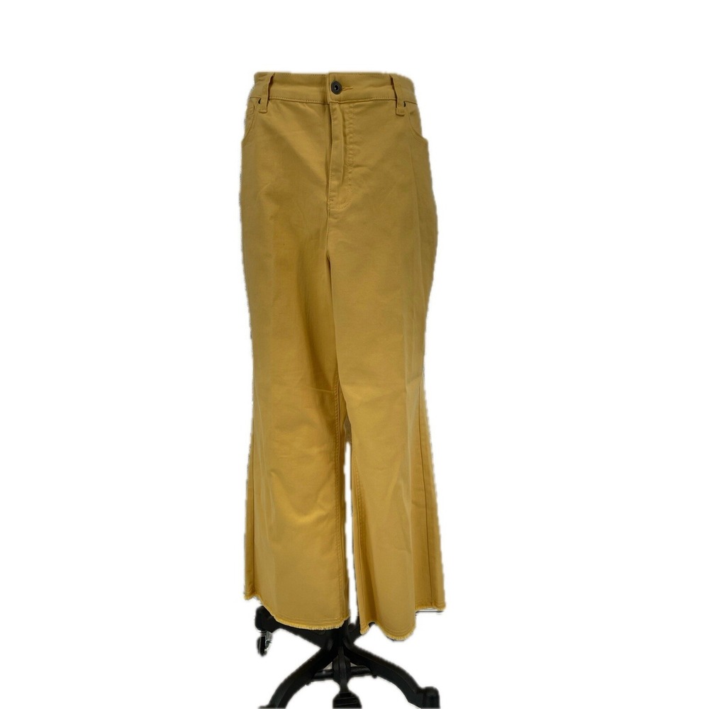 NWT John Mark Happy Days Maize Yellow Crop Ankle Jeans Pants 18W 1X XL Plus